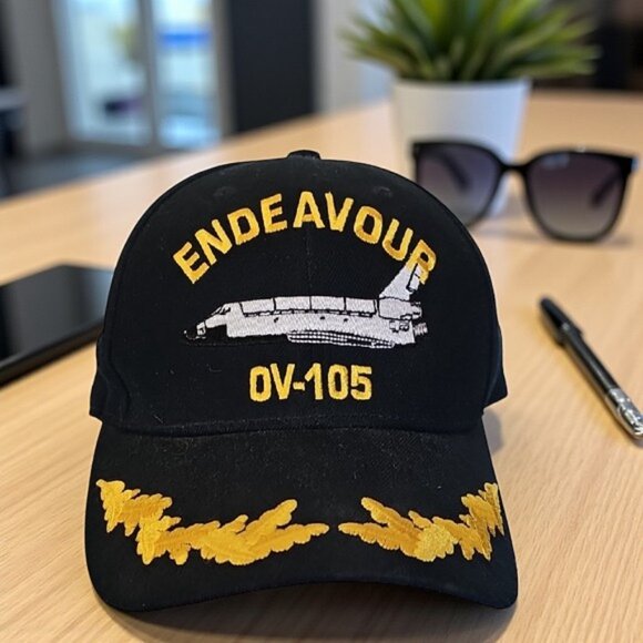Endeavour OV-105 Baseball Cap Gold Embroidery adjustable Made in USA - Picture 1 of 9